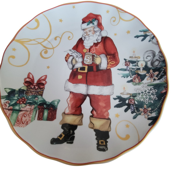 Williams Sonoma 2013 Twas the Night Before Christmas & Santa List Charger Plate - Picture 1 of 11